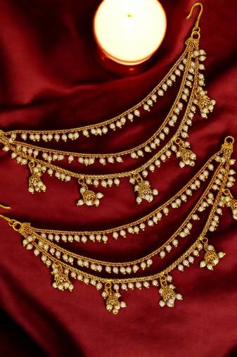 Gold plated layered ear chain