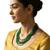 Gold plated green beads multi layer necklace and chain