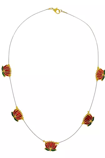 Gold plated latus design necklace and chain