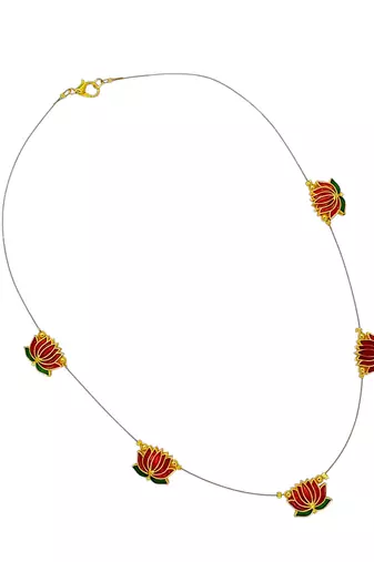 Gold plated latus design necklace and chain
