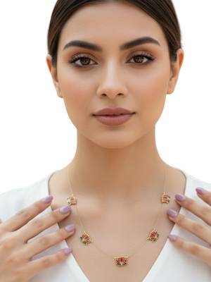 Gold plated latus design necklace and chain 5