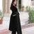 Black Velvet 3 Pc Anarkali with Beautiful Gotta Lace Work 