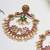 Abhika creations gold-toned peacock chandbali earrings with pink stones & pearl drops