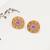 Abhika creations antique gold round studs with pink centre stone