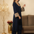 Navy Blue Pakistani Style Suit with Ethnic Gotta Lace Work