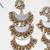 Abhika creations multi-layer mirror crescent dangler earrings with gold bead fringe