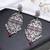 Abhika creations antique silver peacock drop earrings with pink stone & pearl cluster