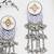 Abhika creations bohemian enamel oval dangler earrings with silver bead chains
