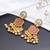 Abhika creations gold-toned boho hexagon earrings with red enamel & ghungroo