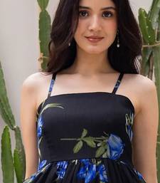 Black color georgette fabric beautiful girlie gown for stylish college looks