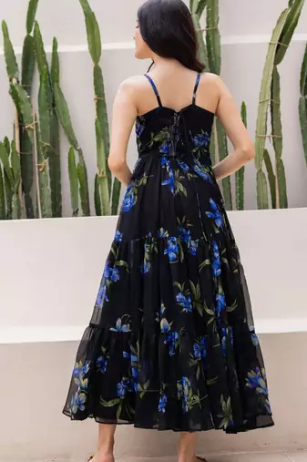 Black color georgette beautiful gown for stylish college looks