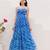Blue color georgette fabric beautiful girlie gown for stylish college looks