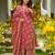 Red color beautiful printed muslin fabric readymade palazzo dress