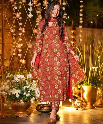 Maroon color beautiful printed muslin fabric readymade palazzo dress 1