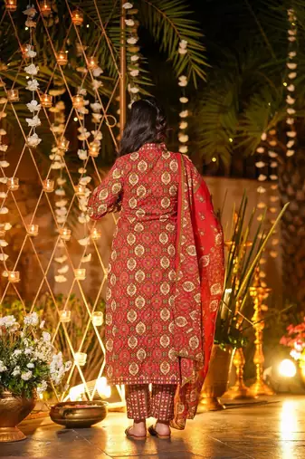 Maroon color beautiful printed muslin readymade palazzo dress