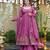Purple color crunchy silk fabric heavy partywear palazzo dress