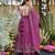 Purple color crunchy silk fabric heavy partywear palazzo dress