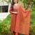 Rust color viscose blend fabric designer embroidered fancy kurta set
