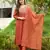 Rust color viscosee blend fabric embroidered fancy kurta set