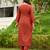 Rust color viscose blend fabric designer embroidered fancy kurta set