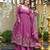 Purple color crunchy silk fabric heavy partywear palazzo dress