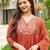 Rust color viscose blend fabric designer embroidered fancy kurta set