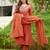 Rust color viscose blend fabric designer embroidered fancy kurta set