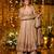 Beige color crunchy silk fabric heavy partywear palazzo dress