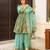 Green color ethnic readymade sharara dress for partywear looks