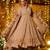 Beige color crunchy silk fabric heavy partywear palazzo dress