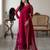 Pink color georgette fabric heavy partywear palazzo dress