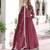 Maroon color vichitra silk fabric glamorous ceremonial gown for wedding looks