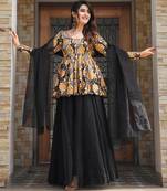 Black color ethnic readymade sharara dress for partywear looks