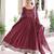 Maroon color vichitra silk fabric glamorous ceremonial gown for wedding looks