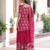 Pink color faux georgette fabric glamorous sequins designer partywear sharara dress