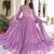 Purple color sophisticated rich party looks gown with dupatta