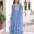 Sky blue color sophisticated rich party looks gown with dupatta