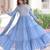 Sky blue color sophisticated rich party looks gown with dupatta