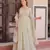 Pista color sophisticated rich party looks gown with dupatta