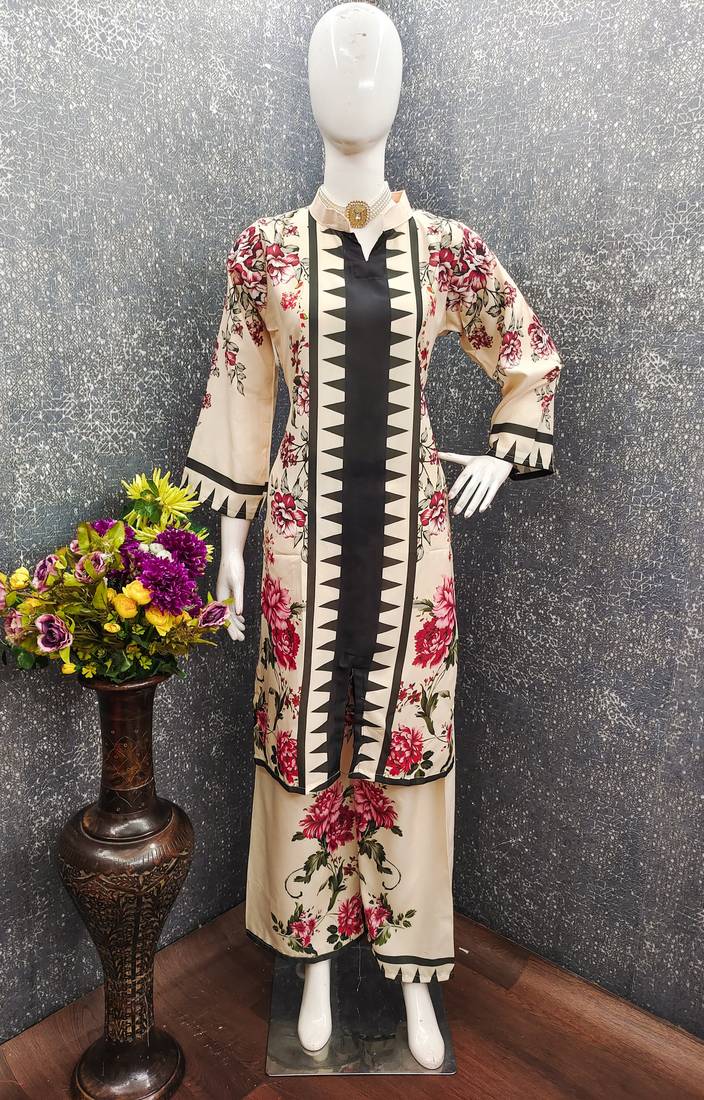 Peach color beautiful bollywood style designer printed coord set