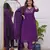Lavender color viscosee blend fabric embroidered fancy kurta set