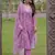 Onion color rayon fabric embroidered fancy kurta set