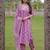 Onion color rayon fabric designer embroidered fancy kurta set