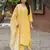 Yellow color rayon fabric embroidered fancy kurta set