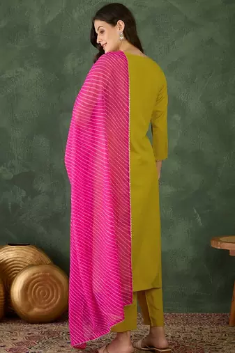 Liril color rayon embroidered fancy kurta set