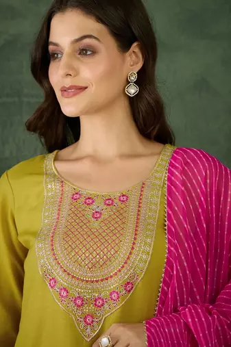 Liril color rayon embroidered fancy kurta set