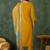 Mustard color rayon fabric designer embroidered fancy kurta set