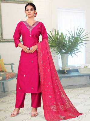 Pink color fancy readymade salwar kameez 1
