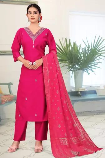 Pink color ethnic fancy readymade salwar kameez