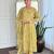 Yellow color ethnic rayon fabric party looks salwar kameez for girls